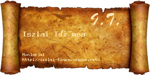 Iszlai Tímea névjegykártya
