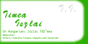 timea iszlai business card